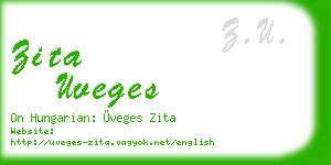 zita uveges business card